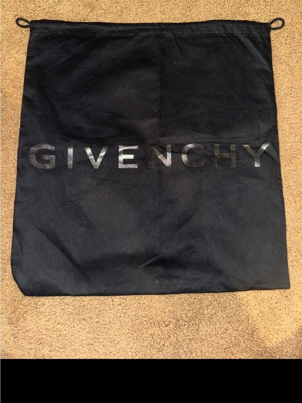 Authentic Givenchy Black Drawstring Dust Bag for men